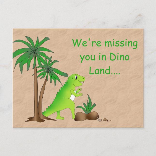 Dinosaur Land Cute Dino Postcard (Front)