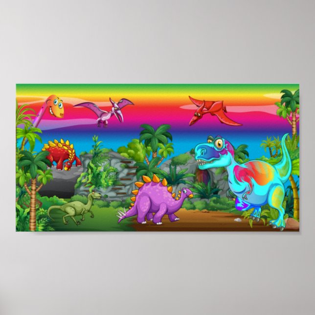 Dinosaur Land Print, Value Poster Paper (Matte) (Front)