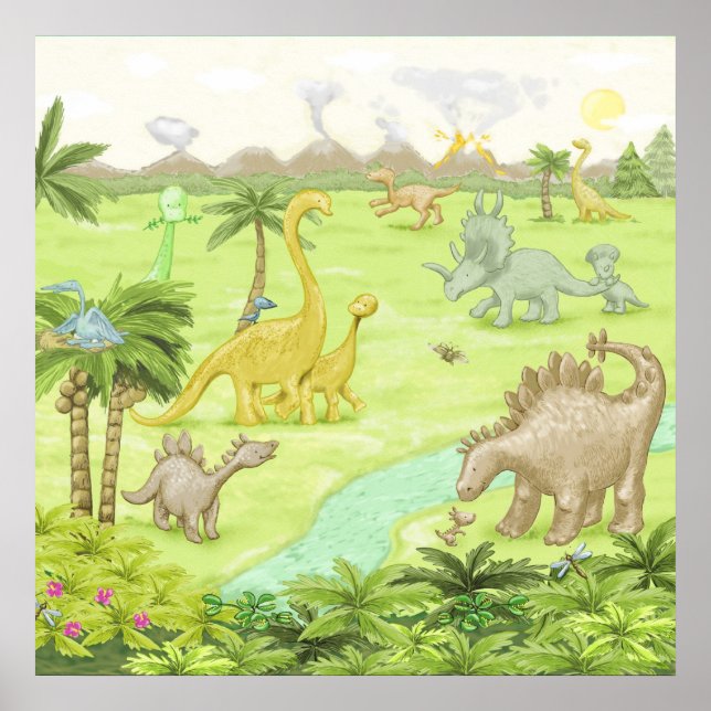Dinosaur landscape poster (Front)