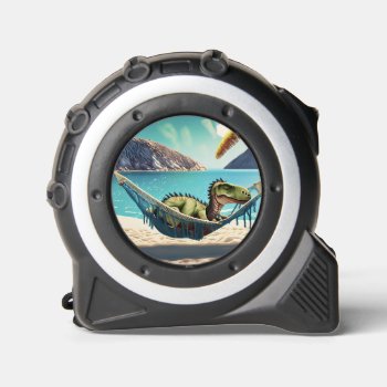 Dinosaur Laying In A Hammock Beach Tape Measure by wasootch at Zazzle