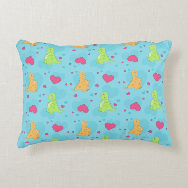 Dinosaur Love Decorative Pillow (Front)