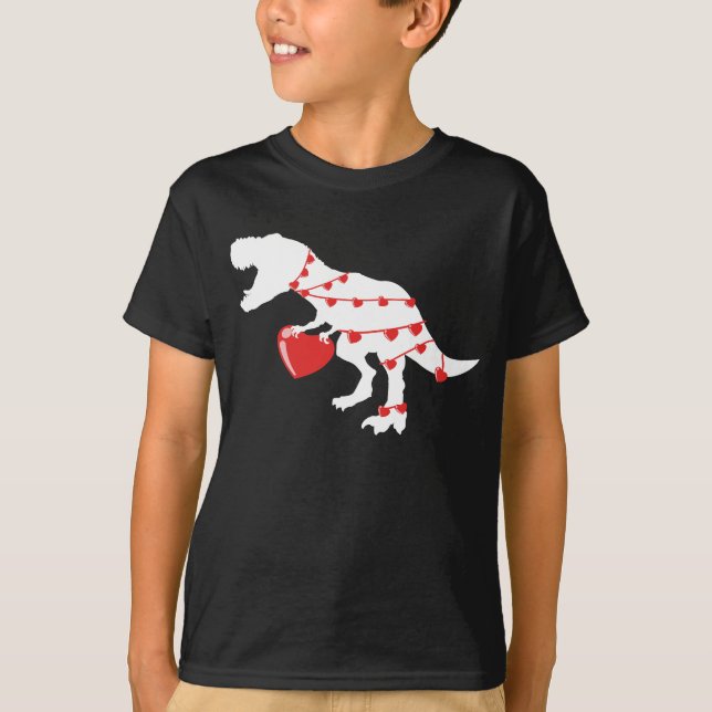 Dinosaur Love Heart Happy Valentine's Day I Steal T-Shirt (Front)