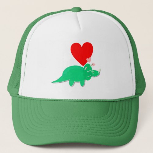 Dinosaur Love Heart Triceratops Cap