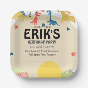 Dinosaur Lover 6th Birthday Party Paper Plates