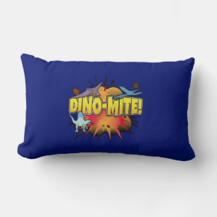 Dinosaur Lover Dynamite Dino-mite Pun Lumbar Pillow