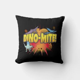 Dinosaur Lover Dynamite Dino-mite Pun Throw Pillow