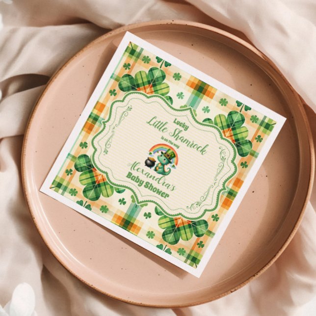 Dinosaur Lucky Little Shamrock Napkins (Creator Uploaded)