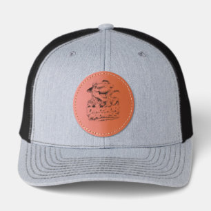 Dinosaur Madness — Party Animal T‑Rex Graphic Leather Patch Hat