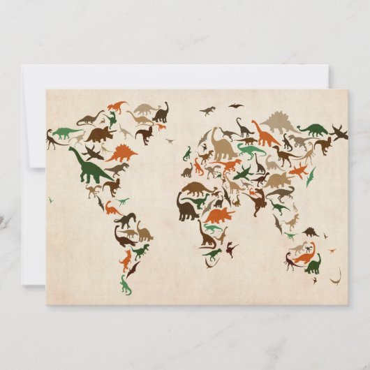 Dinosaur Map of the World Map (Front)