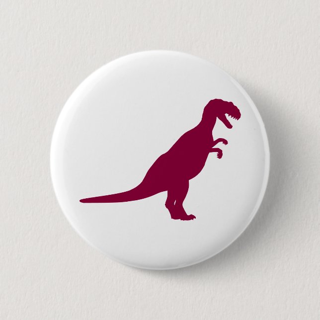 Dinosaur Maroon Pinback Button (Front)