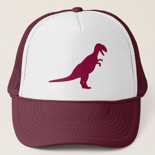 Dinosaur Maroon Trucker Hat (Front)