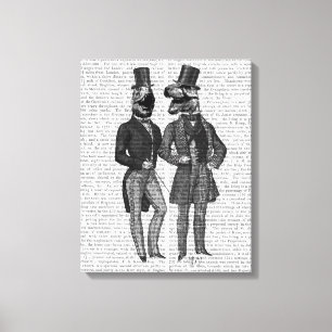 Dinosaur Men Lads Night Out Canvas Print