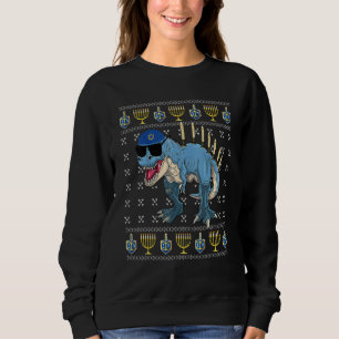 Dinosaur Menorah Hanukkah Chanukah Jewish Boys Kid Sweatshirt