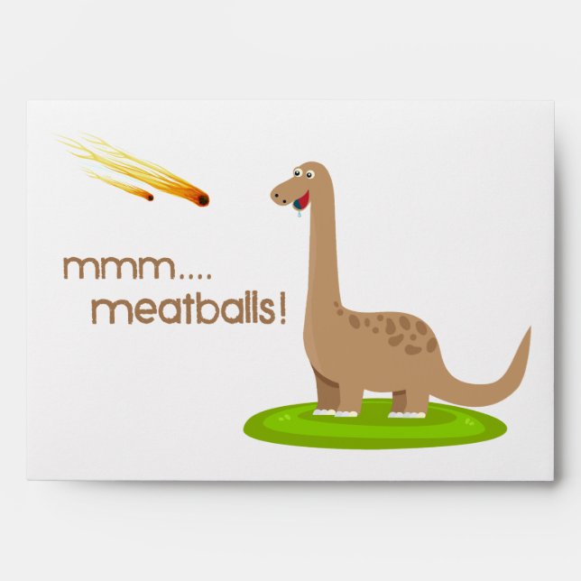Dinosaur Meteor Meatballs Envelope (Front)