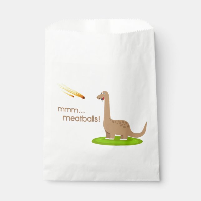 Dinosaur Meteor Meatballs Favor Bag (Front)