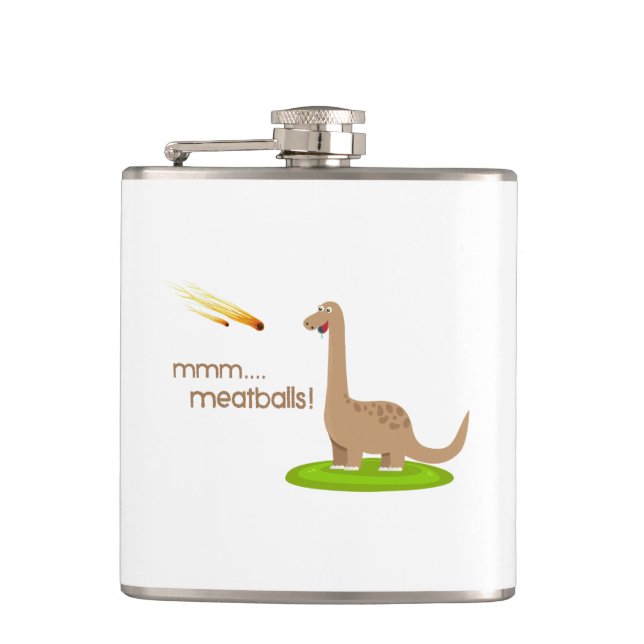Dinosaur Meteor Meatballs Flask (Front)