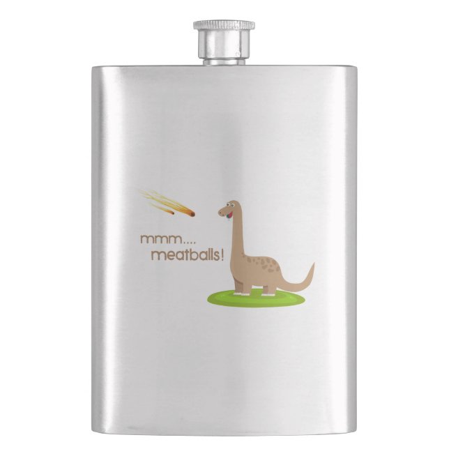 Dinosaur Meteor Meatballs Flask (Front)