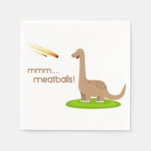 Dinosaur Meteor Meatballs Napkins