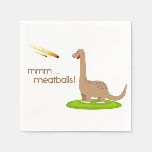 Dinosaur Meteor Meatballs Napkins (Front)