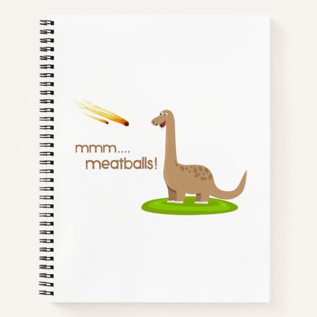 Dinosaur Meteor Meatballs Notebook (Front)