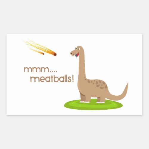 Dinosaur Meteor Meatballs Rectangular Sticker