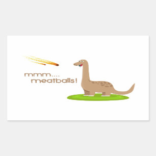 Dinosaur Meteor Meatballs Rectangular Sticker