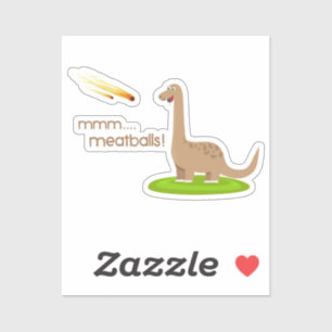 Dinosaur Meteor Meatballs Rectangular Sticker
