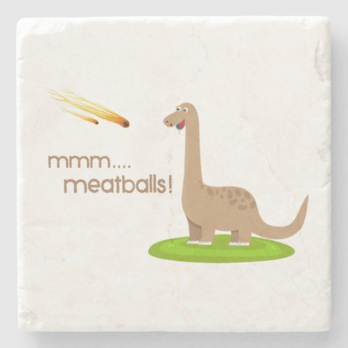 Dinosaur Meteor Meatballs Stone Coaster