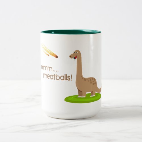 Dinosaur Meteor Meatballs Two_Tone Coffee Mug