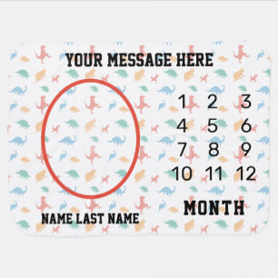 Dinosaur milestone baby blanket