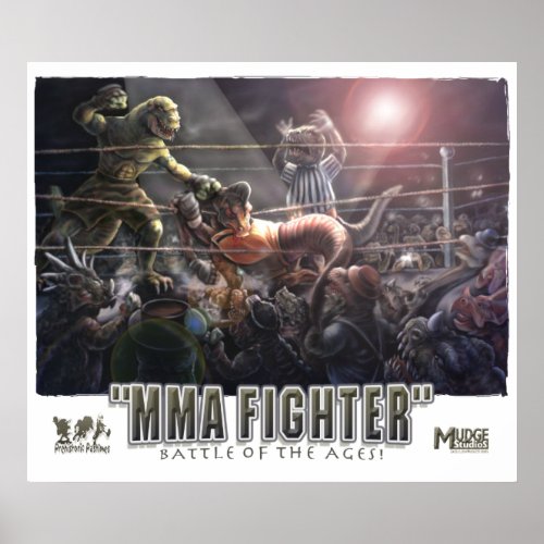 Dinosaur MMA Fighters Poster
