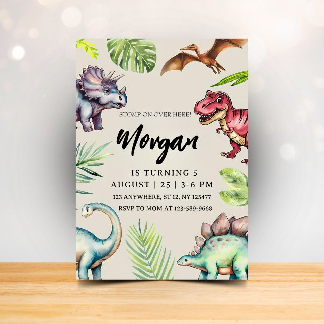 Dinosaur Modern Birthday Invitation Kids Party (Creator Uploaded)