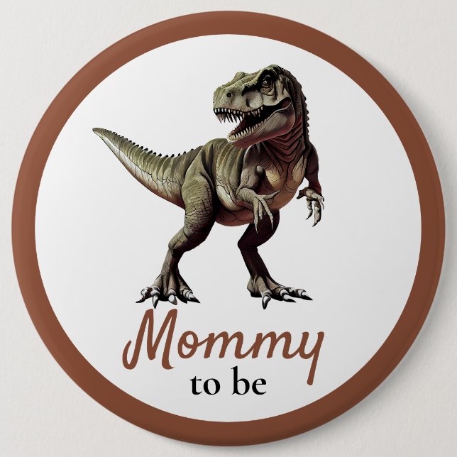 Dinosaur Mommy Baby Shower  Button (Front)