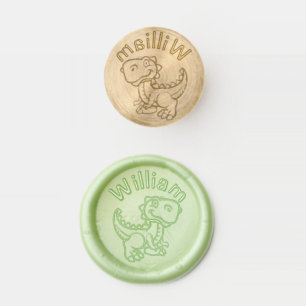 Dinosaur Monogram Name Solid Brass Wax Stamper
