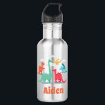 Dinosaur Monogrammed Stainless Steel Water Bottle<br><div class="desc">Dinosaur Monogrammed Stainless Steel Water Bottle
This dinosaur design features a variety of colorful dinosaurs with clouds.
Personalize the water bottle with your name or own message. 
Visit our shop for coordinating accessories.</div>