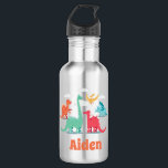 Dinosaur Monogrammed Stainless Steel Water Bottle<br><div class="desc">Dinosaur Monogrammed Stainless Steel Water Bottle
This dinosaur design features a variety of colorful dinosaurs with clouds.
Personalize the water bottle with your name or own message. 
Visit our shop for coordinating accessories.</div>