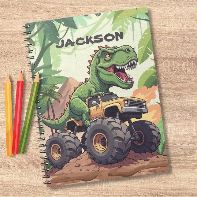 Dinosaur Monster Truck Custom Back to School Notebook (Creator Uploaded)