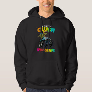 Dinosaur Monster Truck Fourth 5th Grade Back To Sc Hoodie