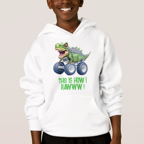 Dinosaur monster truck personalized birthday  hoodie