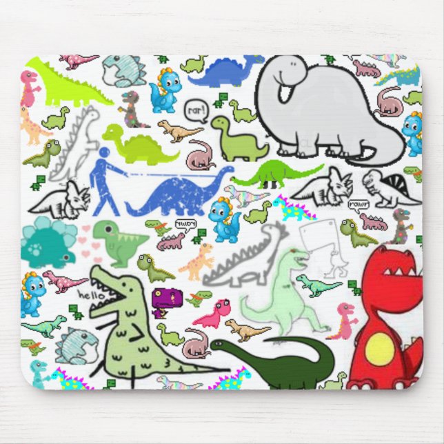 Dinosaur Montoge Mouse Pad (Front)
