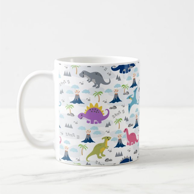 Dinosaur Mug - Cute Colorful Dinosaurs (Left)