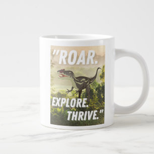 dinosaur mug, jumbo coffee cup, prehistoric giant coffee mug