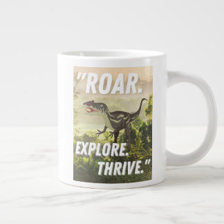dinosaur mug, jumbo coffee cup, prehistoric giant coffee mug
