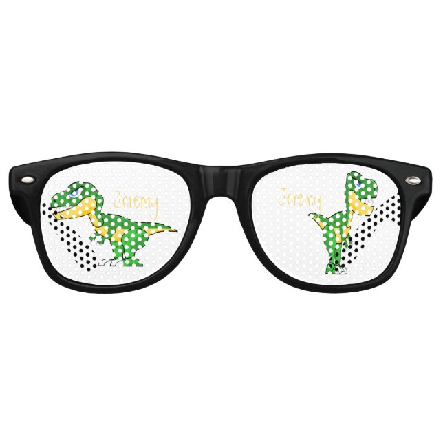 Dinosaur Name Boys Fun Party Retro Sunglasses (Front)
