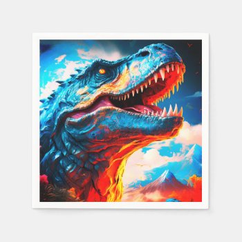 Dinosaur Napkins by MarblesPictures at Zazzle