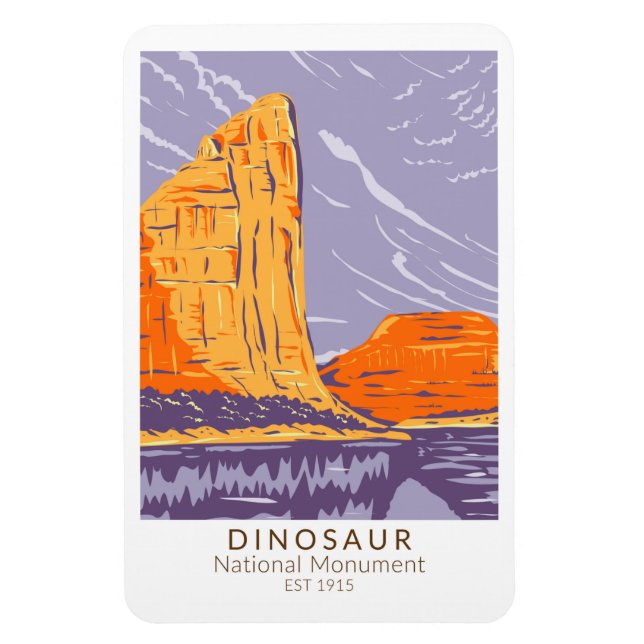 Dinosaur National Monument Vintage Magnet (Vertical)