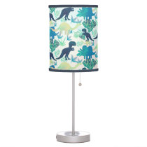 Dinosaur Navy Blue Green Teal Lamp