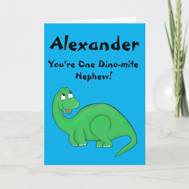 Dinosaur Nephew Cute Birthday Card (Front)
