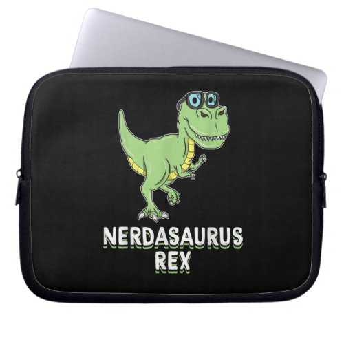 Dinosaur Nerdasaurus Rex Funny Nerd Geek Gift Laptop Sleeve