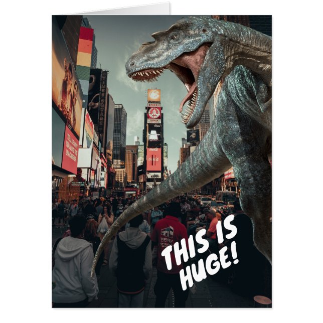 DINOSAUR NEW YORK CITY BIRTHDAY HUGE CARD (Front)